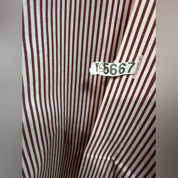 Geoffrey Beene red/white stripe button up shirt size 16 1/2 34/35 - Picture 3 of 7